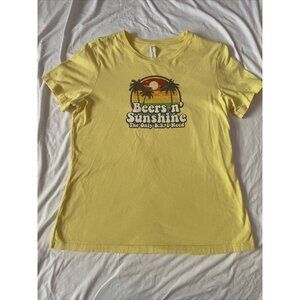 Bella + Canvas Yellow Graphic Tee "Beers N Sunshine The Only B.S. I Need" Airlum